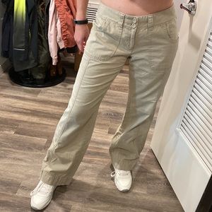 Y2k old navy baggy loose relaxed utility cargo pants khaki beige tan 6 medium